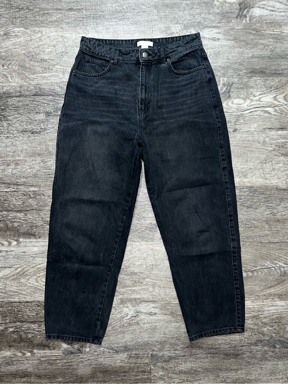 H&M Black Denim High Waisted Casual Cotton Mom Jeans Women’s Size 8